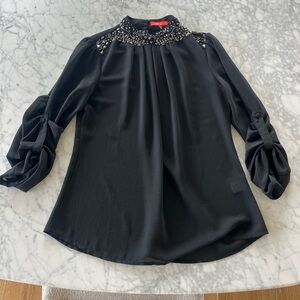 Lulumari Black Embellished Blouse